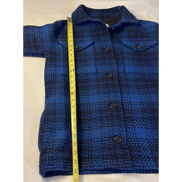 OUTERKNOWN Cloud Weave Shirt Jacket Women XS Blue Plaid Heavy Shacket Pockets - Picture 13 of 15